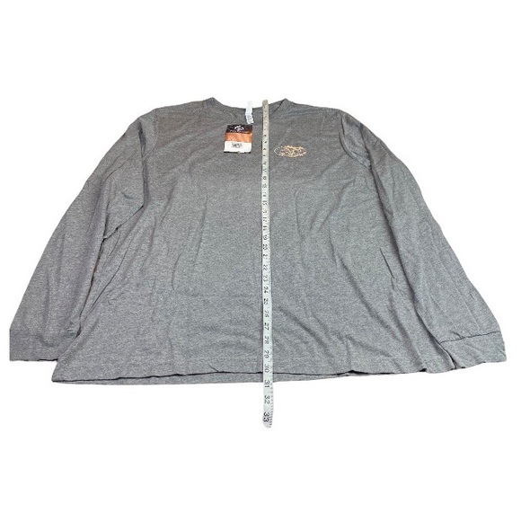 Flying Fisherman Adult 2XL T-Shirt Fishing Gray Long Sleeve Blue Logo Poly Blend - Picture 2 of 8